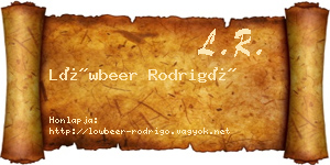 Löwbeer Rodrigó névjegykártya